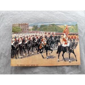 Ralph‎ Tuck & Sons Military Postcard Household Calvary Marching Past Horses